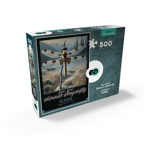 Alaska, Four-Spot Skimmer Dragonfly: State Insects Series 500 Jigsaw Puzzle box view2