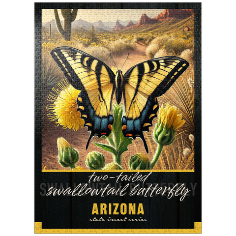 puzzleplate Arizona, Two-Tailed Swallowtail Butterfly: State Insects Series 1000 Jigsaw Puzzle