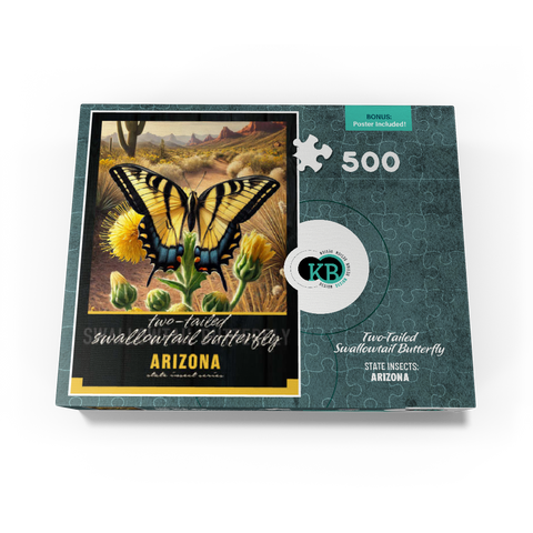Arizona, Two-Tailed Swallowtail Butterfly: State Insects Series 500 Jigsaw Puzzle box view3