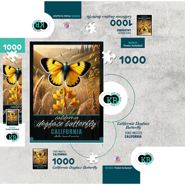 California, Dogface Butterfly: State Insects Series 1000 Jigsaw Puzzle box 3D Modell