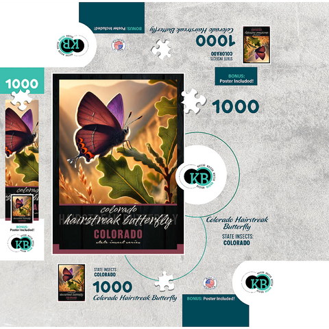 Colorado, Hairstreak Butterfly: State Insects Series 1000 Jigsaw Puzzle box 3D Modell