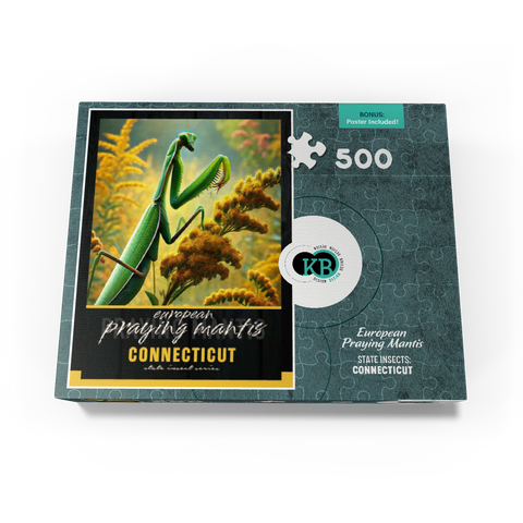 Connecticut, European Praying Mantis: State Insects Series 500 Jigsaw Puzzle box view3