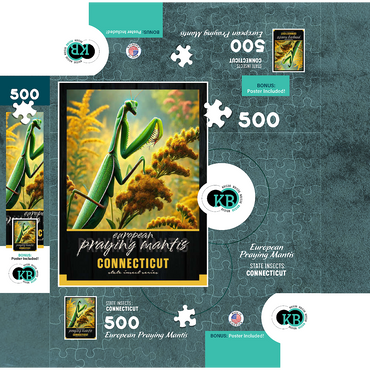 Connecticut, European Praying Mantis: State Insects Series 500 Jigsaw Puzzle box 3D Modell