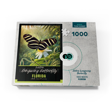 Florida, Zebra Longwing Butterfly: State Insects Series 1000 Jigsaw Puzzle box view3