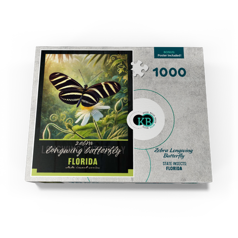 Florida, Zebra Longwing Butterfly: State Insects Series 1000 Jigsaw Puzzle box view3
