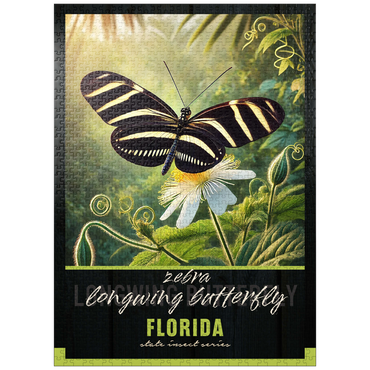 puzzleplate Florida, Zebra Longwing Butterfly: State Insects Series 1000 Jigsaw Puzzle