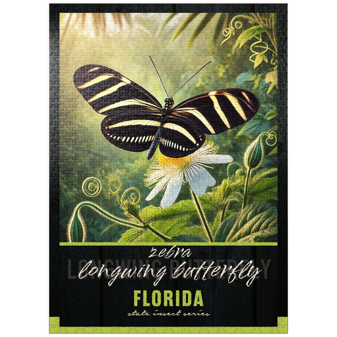 puzzleplate Florida, Zebra Longwing Butterfly: State Insects Series 1000 Jigsaw Puzzle