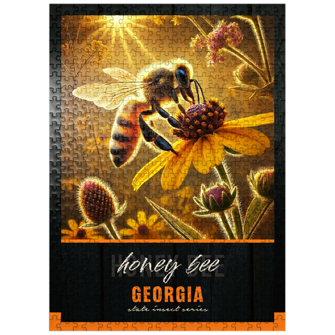 puzzleplate Georgia, Honey Bee: State Insects Series 500 Jigsaw Puzzle