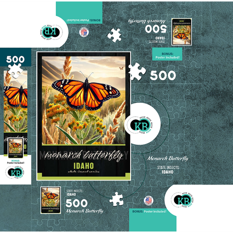 Idaho, Monarch Butterfly: State Insects Series 500 Jigsaw Puzzle box 3D Modell