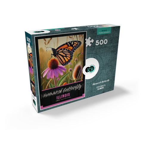 Illinois, Monarch Butterfly: State Insects Series 500 Jigsaw Puzzle box view2