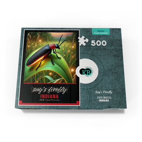 Indiana, Say's Firefly: State Insects Series 500 Jigsaw Puzzle box view3