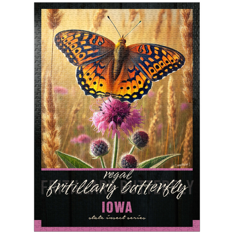puzzleplate Iowa, Regal Fritillary Butterfly: State Insects Series 1000 Jigsaw Puzzle