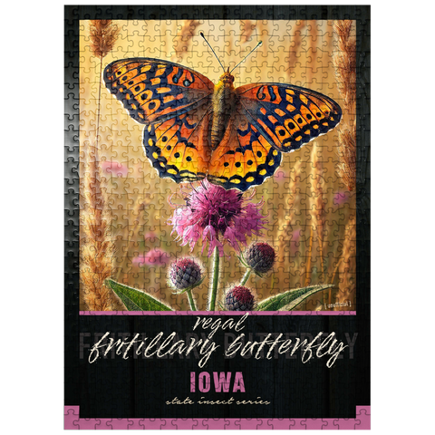 puzzleplate Iowa, Regal Fritillary Butterfly: State Insects Series 500 Jigsaw Puzzle