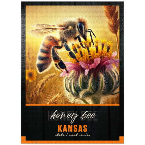 puzzleplate Kansas, Honey Bee: State Insects Series 1000 Jigsaw Puzzle