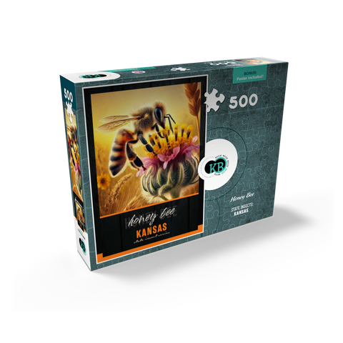 Kansas, Honey Bee: State Insects Series 500 Jigsaw Puzzle box view2