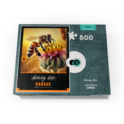 Kansas, Honey Bee: State Insects Series 500 Jigsaw Puzzle box view3