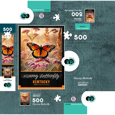 Kentucky Viceroy Butterfly: State Insects Series 500 Jigsaw Puzzle box 3D Modell