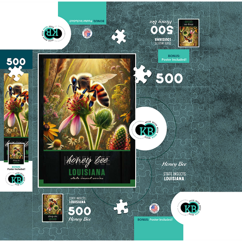 Louisiana, Honey Bee: State Insects Series 500 Jigsaw Puzzle box 3D Modell