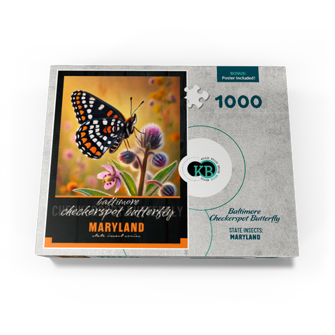 Maryland, Baltimore Checkerspot Butterfly: State Insects Series 1000 Jigsaw Puzzle box view3