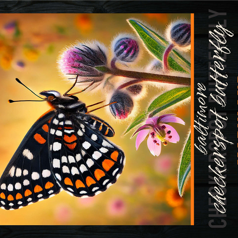 Maryland, Baltimore Checkerspot Butterfly: State Insects Series 1000 Jigsaw Puzzle 3D Modell