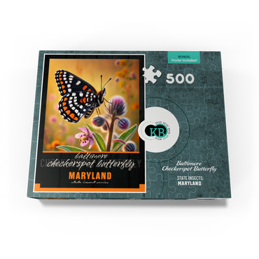 Maryland, Baltimore Checkerspot Butterfly: State Insects Series 500 Jigsaw Puzzle box view3