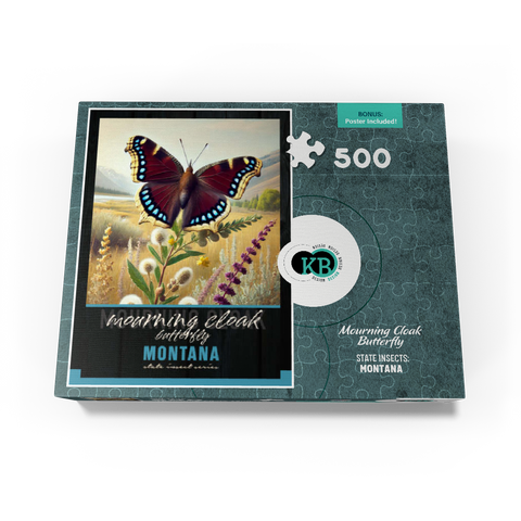 Montana, Mourning Cloak Butterfly: State Insects Series 500 Jigsaw Puzzle box view3