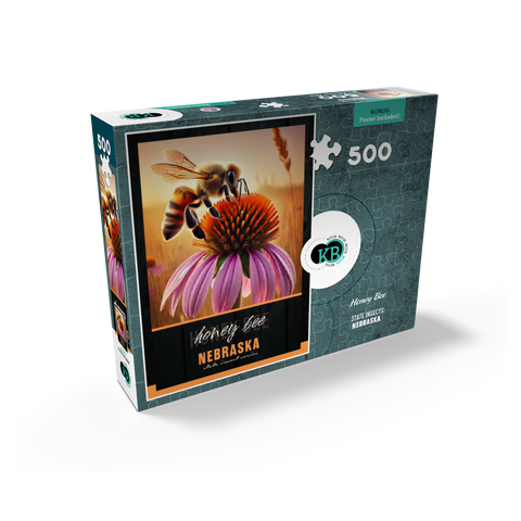 Nebraska, Honey Bee: State Insects Series 500 Jigsaw Puzzle box view2