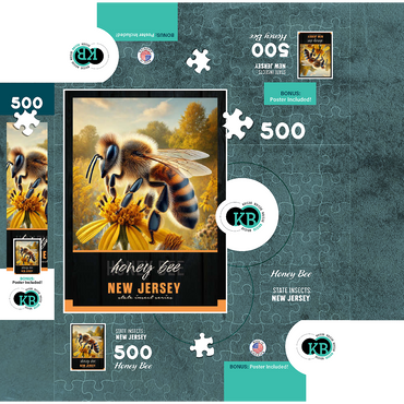 New Jersey, Honey Bee: State Insects Series 500 Jigsaw Puzzle box 3D Modell