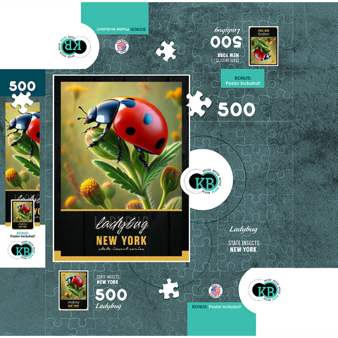 New York, Ladybug: State Insects Series 500 Jigsaw Puzzle box 3D Modell