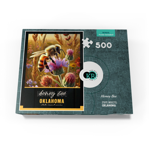 Oklahoma, Honey Bee: State Insects Series 500 Jigsaw Puzzle box view3
