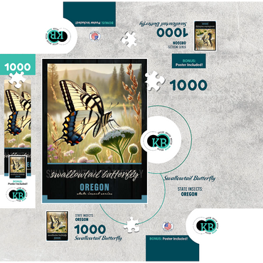 Oregon, Swallowtail Butterfly: State Insects Series 1000 Jigsaw Puzzle box 3D Modell
