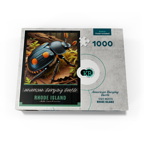 Rhode Island, American Burying Beetle: State Insects Series 1000 Jigsaw Puzzle box view3