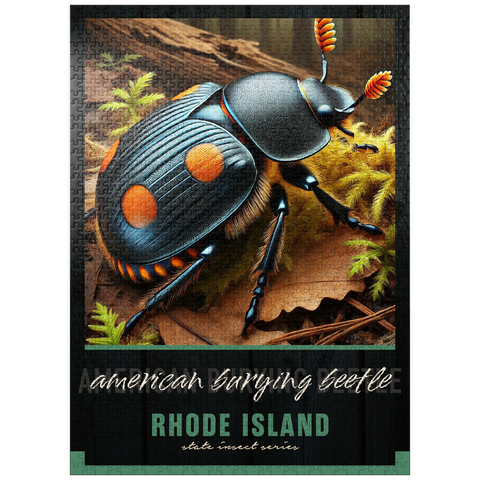 puzzleplate Rhode Island, American Burying Beetle: State Insects Series 1000 Jigsaw Puzzle