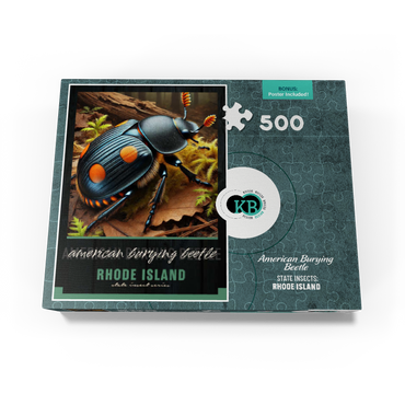Rhode Island, American Burying Beetle: State Insects Series 500 Jigsaw Puzzle box view3