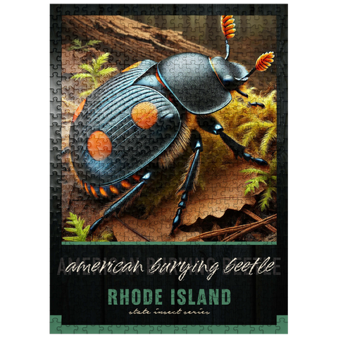 puzzleplate Rhode Island, American Burying Beetle: State Insects Series 500 Jigsaw Puzzle