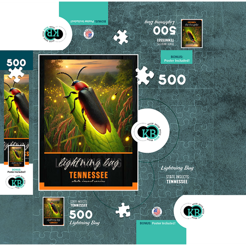 Tennessee, Lightning Bug: State Insects Series 500 Jigsaw Puzzle box 3D Modell