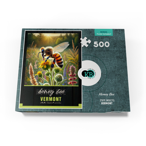 Vermont, Honey Bee: State Insects Series 500 Jigsaw Puzzle box view3