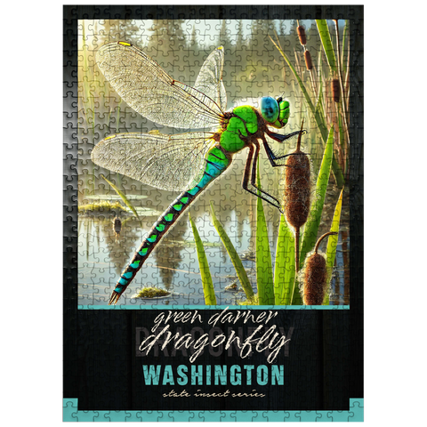 puzzleplate Washington, Green Darner Dragonfly: State Insects Series 500 Jigsaw Puzzle