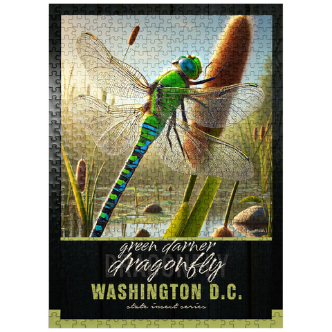 puzzleplate Washington D.C., Green Darner Dragonfly: State Insects Series 500 Jigsaw Puzzle