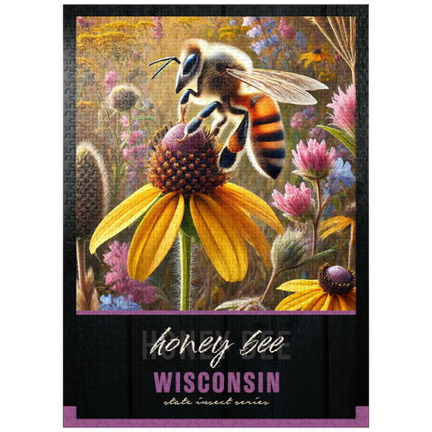 puzzleplate Wisconsin, Honey Bee: State Insects Series 1000 Jigsaw Puzzle