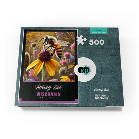 Wisconsin, Honey Bee: State Insects Series 500 Jigsaw Puzzle box view3