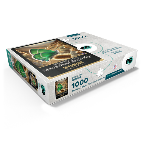 Wyoming, Sheridan's Green Hairstreak Butterfly: State Insects Series 1000 Jigsaw Puzzle box view1