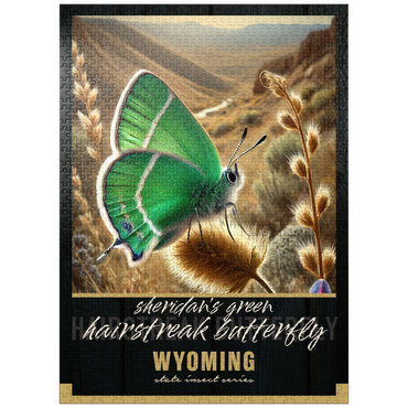 puzzleplate Wyoming, Sheridan's Green Hairstreak Butterfly: State Insects Series 1000 Jigsaw Puzzle