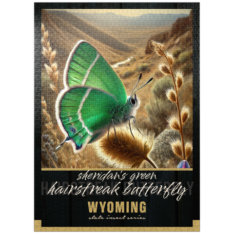 puzzleplate Wyoming, Sheridan's Green Hairstreak Butterfly: State Insects Series 1000 Jigsaw Puzzle
