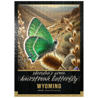 puzzleplate Wyoming, Sheridan's Green Hairstreak Butterfly: State Insects Series 500 Jigsaw Puzzle