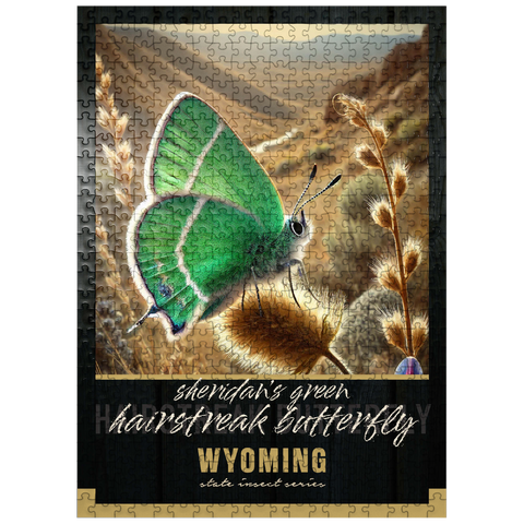 puzzleplate Wyoming, Sheridan's Green Hairstreak Butterfly: State Insects Series 500 Jigsaw Puzzle
