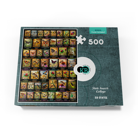 Collage: State Insects Poster, vol.1 500 Jigsaw Puzzle box view3
