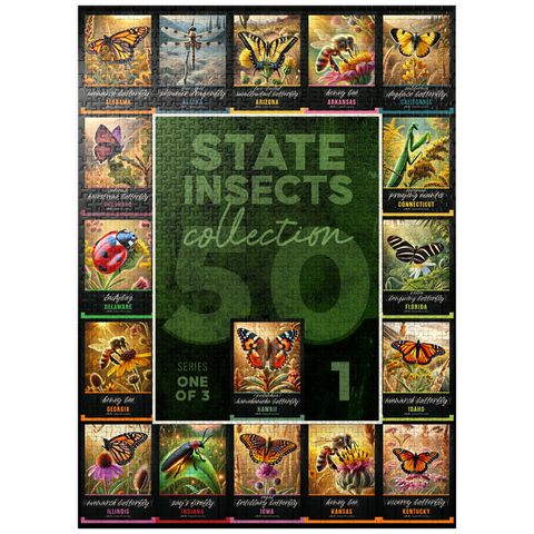 puzzleplate Collage: State Insects Series, Part 1 of 3 1000 Jigsaw Puzzle