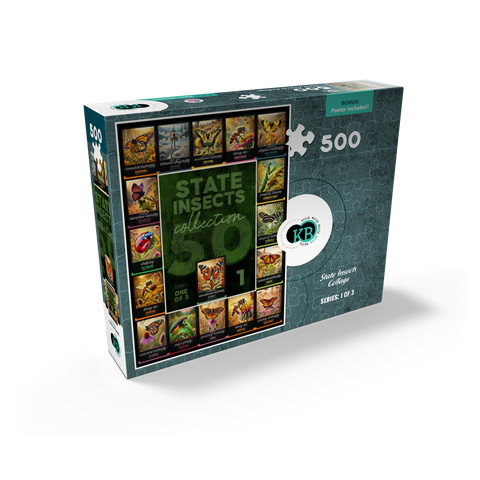 Collage: State Insects Series, Part 1 of 3 500 Jigsaw Puzzle box view2