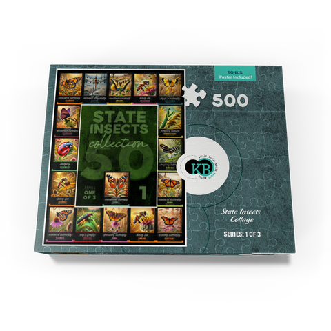 Collage: State Insects Series, Part 1 of 3 500 Jigsaw Puzzle box view3